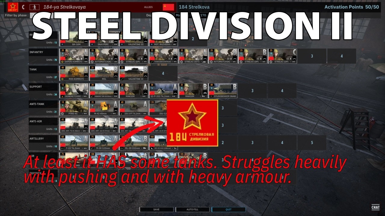 Playstyle feels like 716th but at least it has tanks - Playing Every Division #39 184-ya Strelkovy