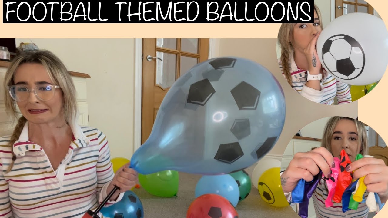 BLOWING UP FOOTBALL THEMED BALLOONS WITH A SURPRISE AT THE END 🎈 celebrating EURO 2020