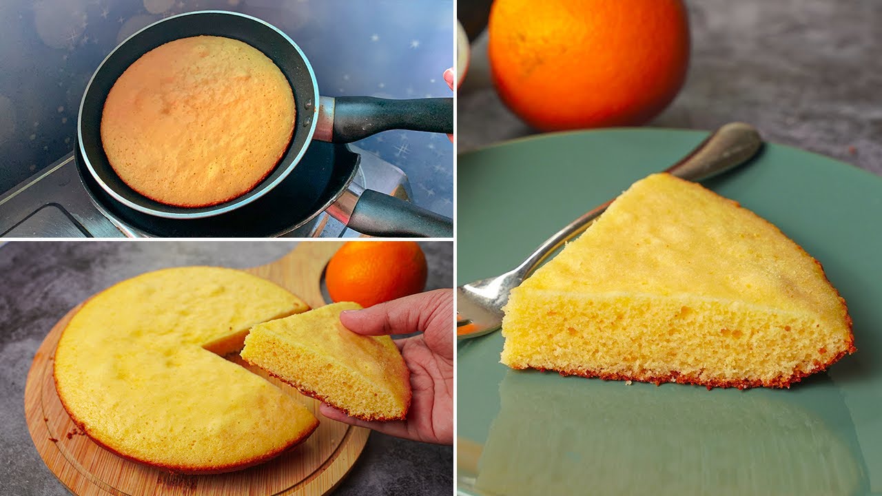 One Egg Orange Cake in Fry Pan | Easy Orange Cake Recipe Without Oven | Yummy