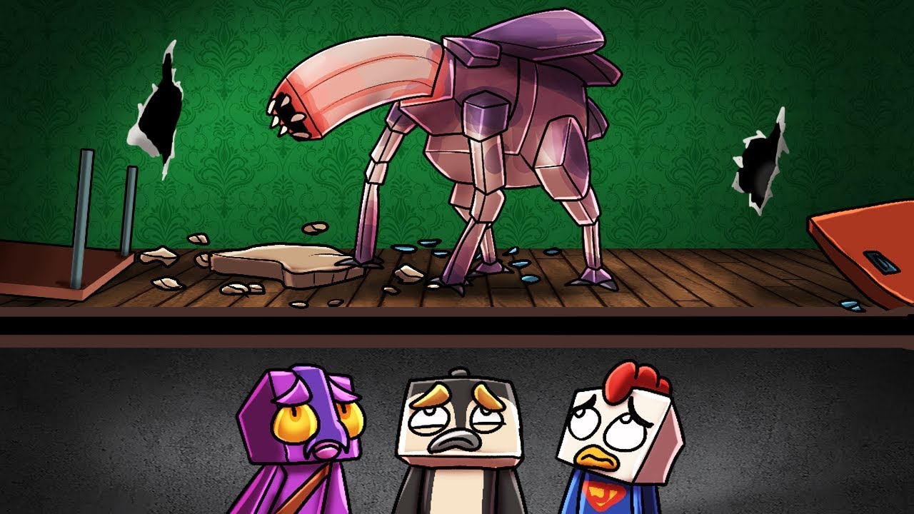 Minecraft | Quiet Place - WHY DOES NO ONE TALK? (Hide From Monsters)