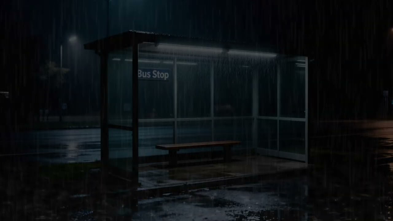 Silent Bus Stop at Night 🚌 Empty Road Ambience for Deep Sleep, Relaxation & Anxiety Relief