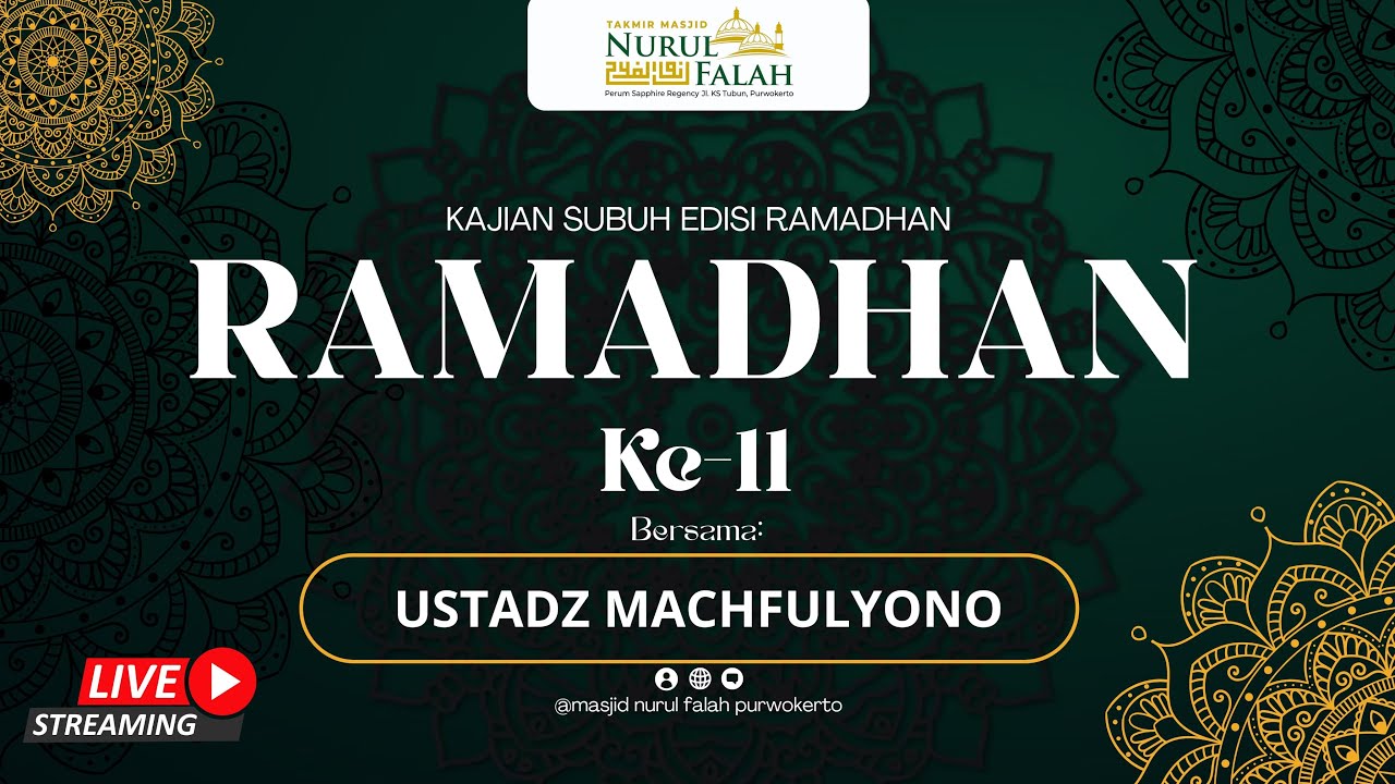 Kajian Subuh Masjid Nurul Falah bersama Ustadz Machfulyono