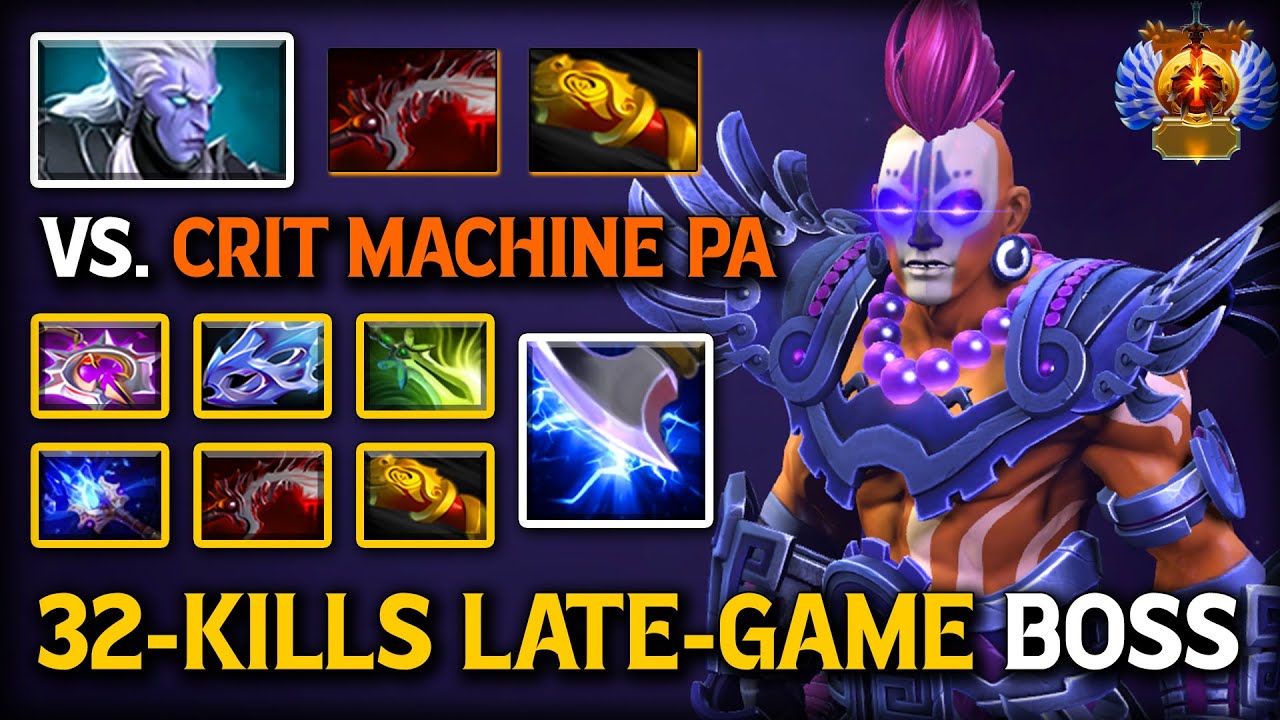 32-KILLS LATE-GAME BOSS Anti Mage | Rapid Mana Burn Speed Vs. Crit Machine Phantom Assassin DotA 2