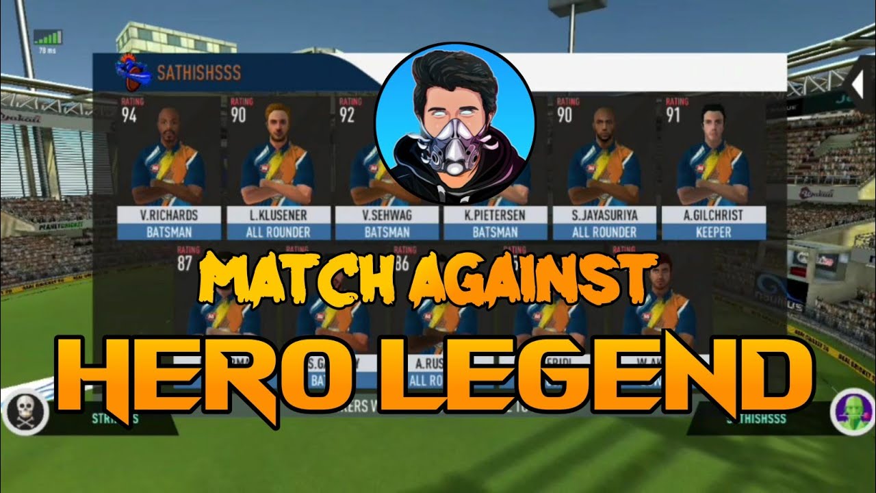 Match Against Hero Legend | Hero Legend Vs Platinum | Real Cricket 20 Bowling Tips |