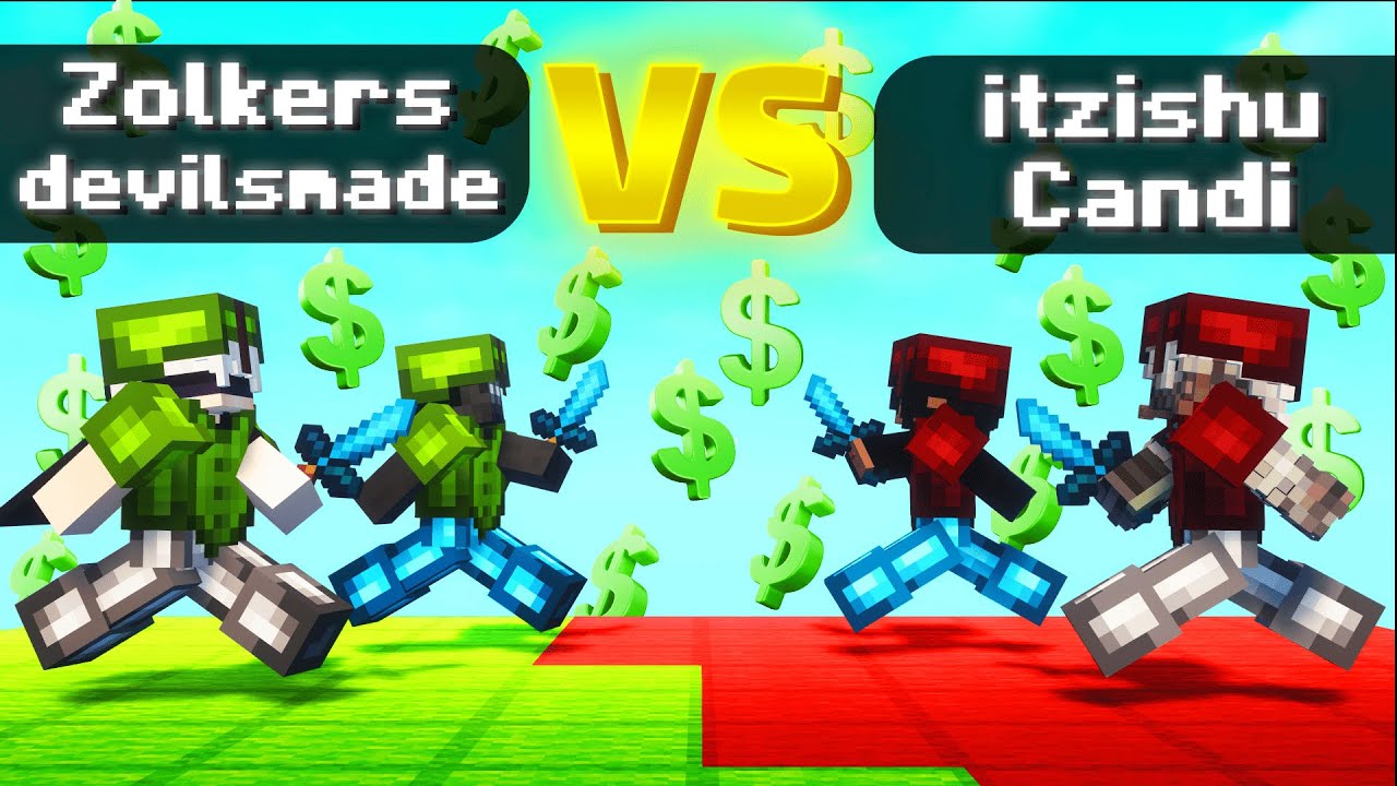 Stacked Bedwars 2v2 wager ($40)