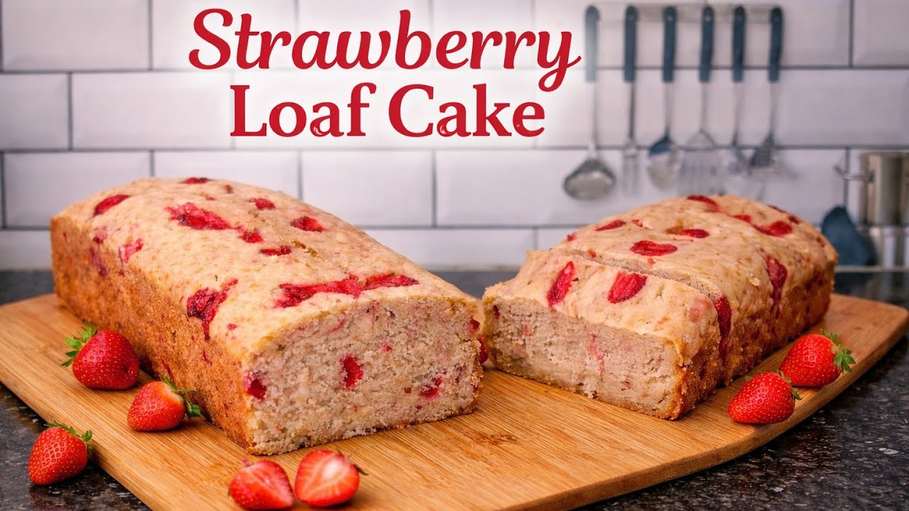 No Oven Strawberry Loaf Cake Recipe!🍓Kadai mein banao sabse soft Melt-in-Mouth Tea Cake. 100%Eggless