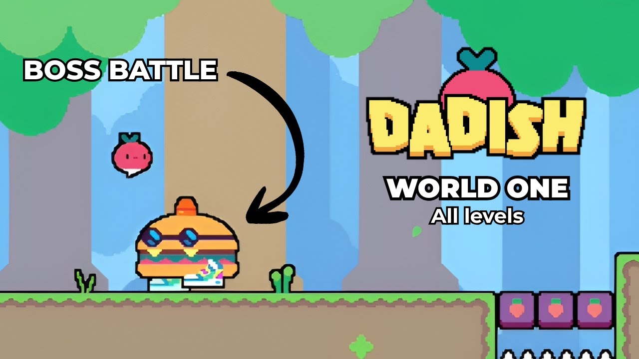Dadish -- World One | All Levels + Boss Battle