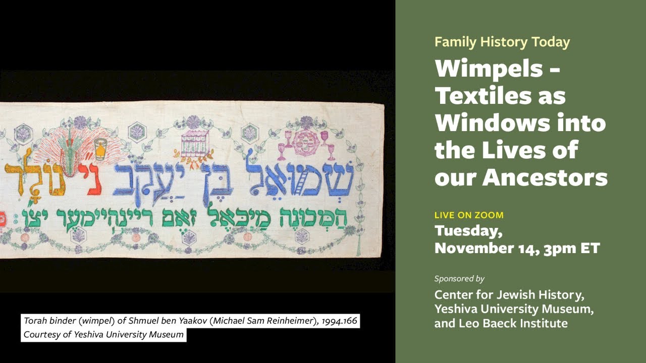 Family History Today: Wimpels - Textiles as Windows Into the Lives of Our Ancestors