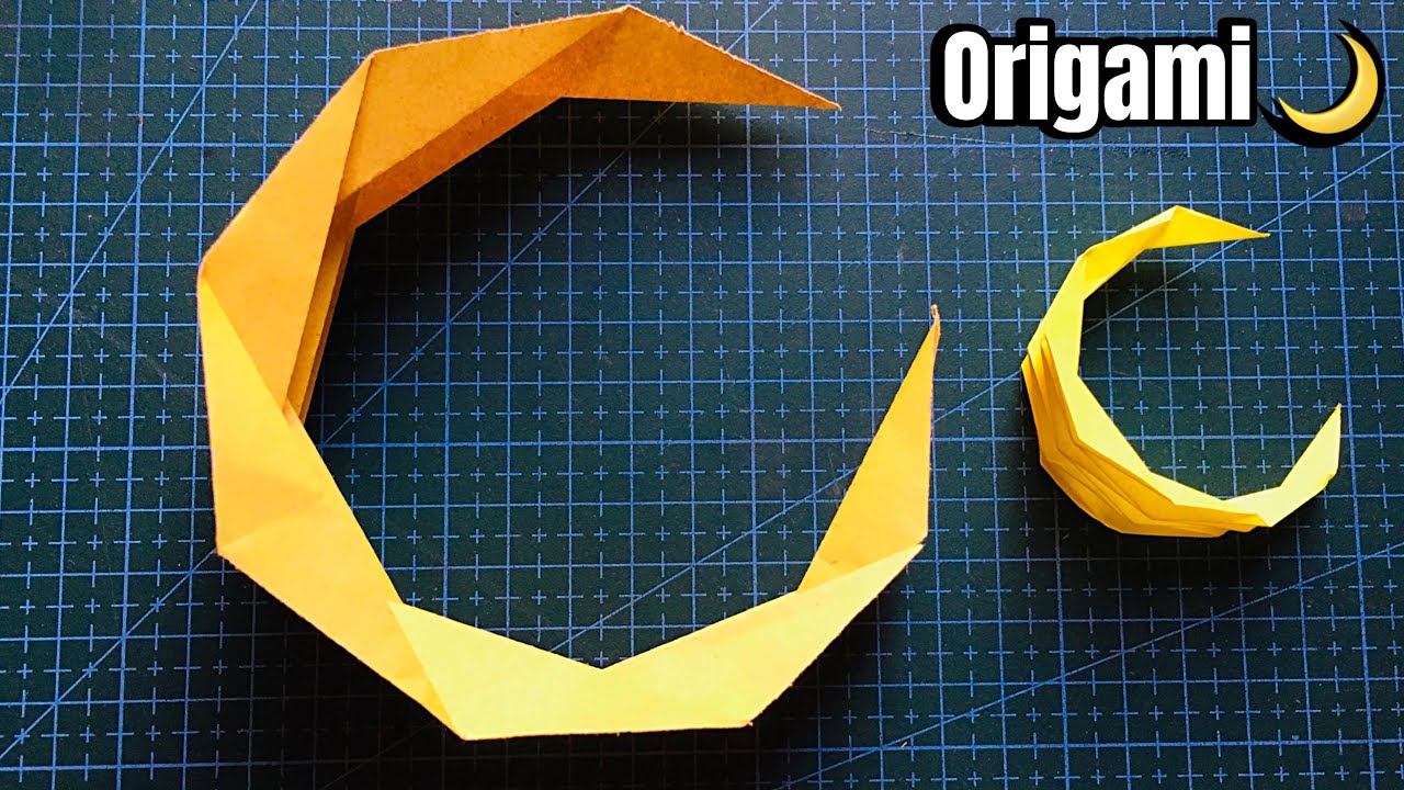Origami Half Moon, How to Make a Moon Origami, Origami New Moon, Origami Moon Tutorial