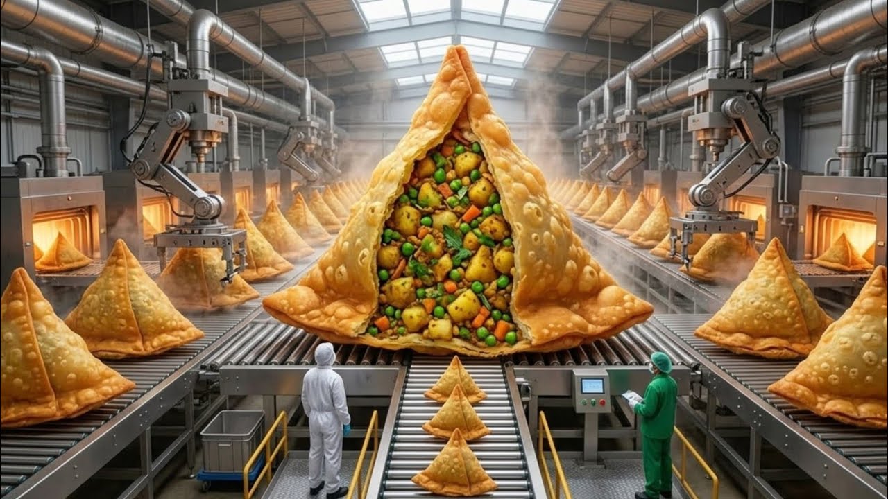 How Samosas Are Made in Factories | Crispy Samosa Production Process