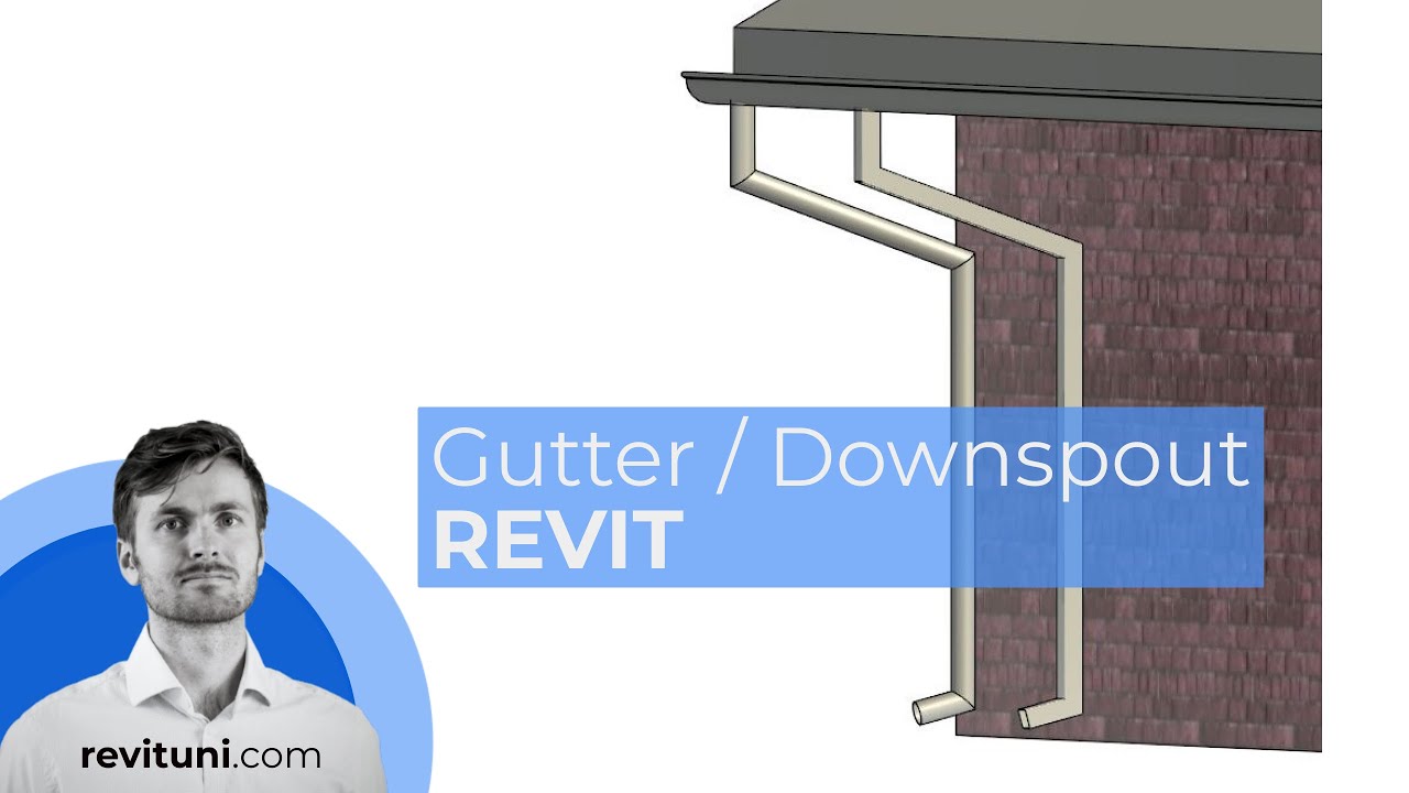 Водосточный желоб/труба в Revit с использованием параметрического семейства (не трубы). Простое у...