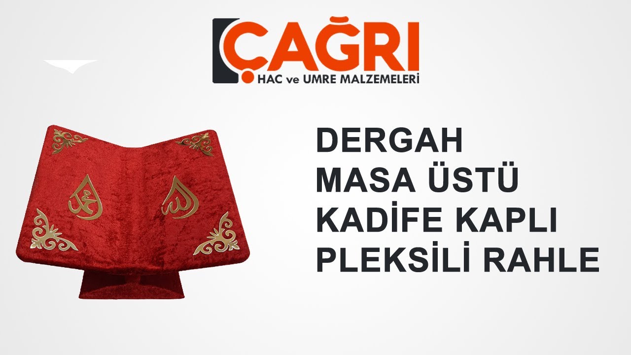 Dergah Masa Üstü Kadife Kaplı Pleksili Rahle | Çağrı Hac ve Umre Malzemeleri