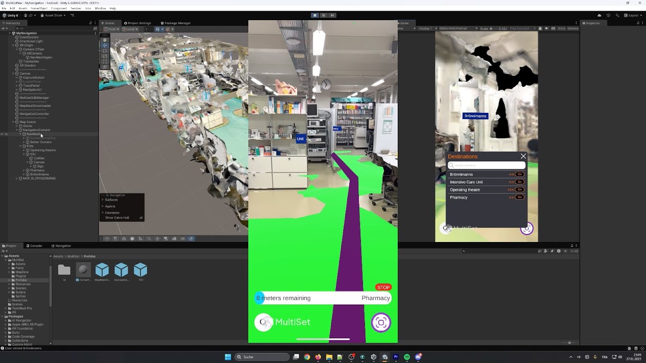 Build an Indoor AR Navigation App in Unity | MultiSet VPS (6 cm, Multi-Floor)