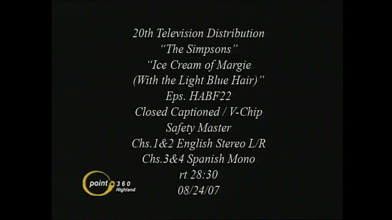 Simpsons Slates (2007; Fox C-band satellite feeds) [Betacam SP]