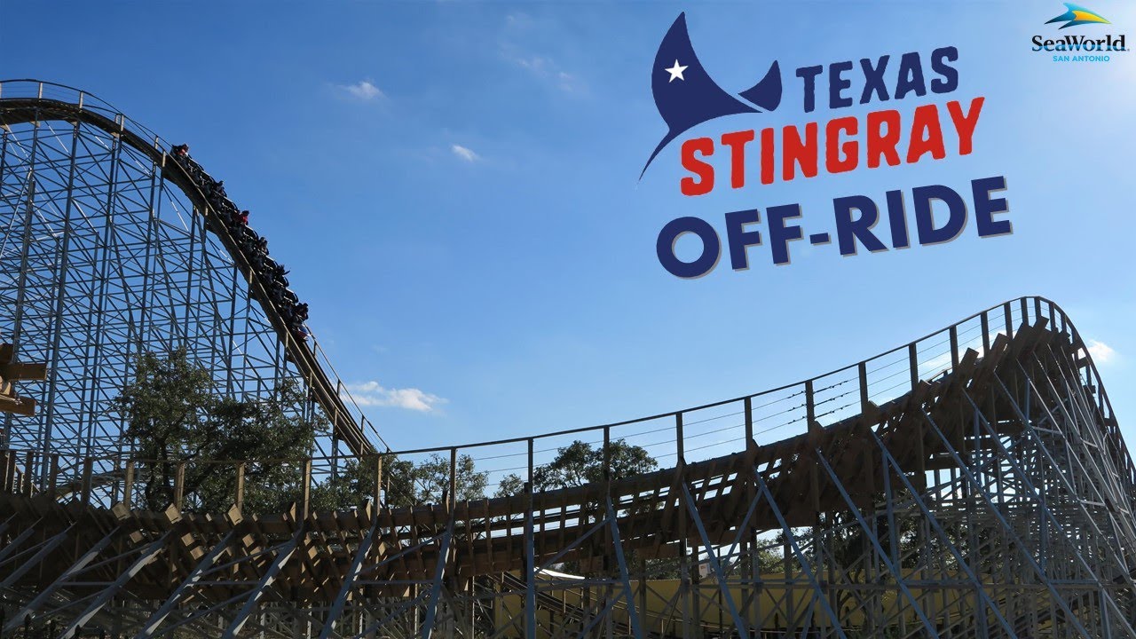 Texas Stingray Off-Ride Footage, SeaWorld San Antonio Wooden Roller Coaster | Non-Copyright