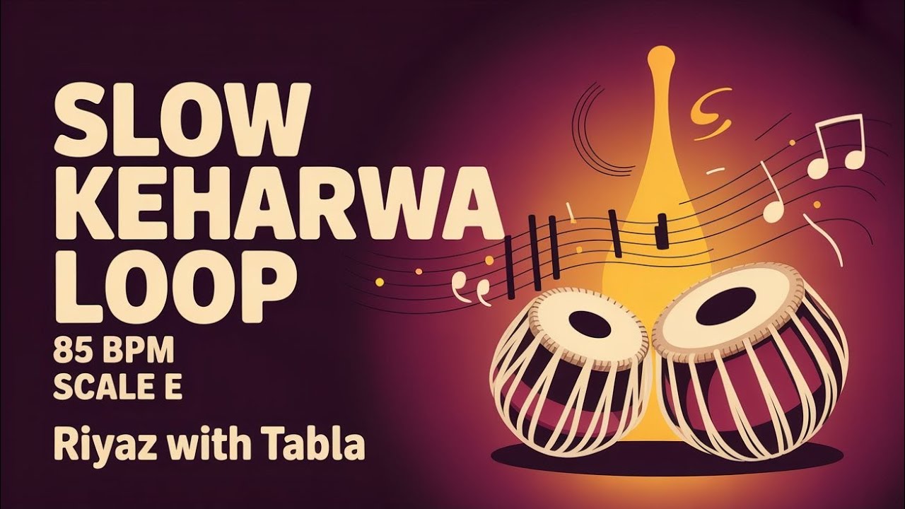 Taal Keherwa Loop for all Songs | 85 BPM | Scale E | Bhajans, Songs, Ghazals #rhythm #riyazwithtabla