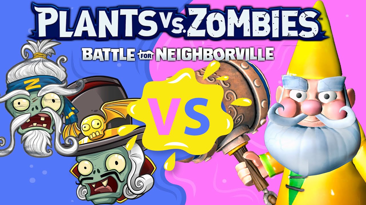 Гном ПРОТИВ Барон Вон Батс и Дзен Сэнсей в Plants vs Zombies Битва за Нейборвиль
