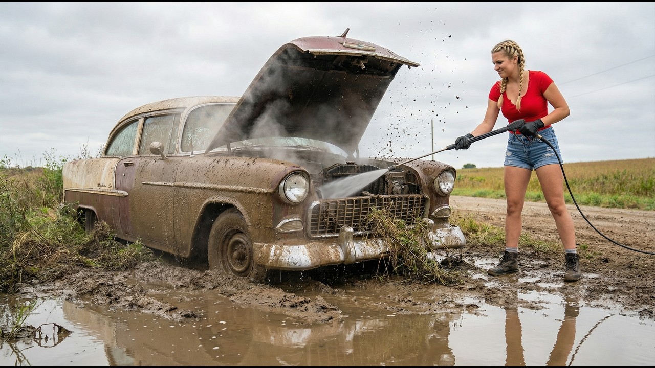 Genius Girl Revives a 1955 Chevy That Was Buried in Mud for 75 Years