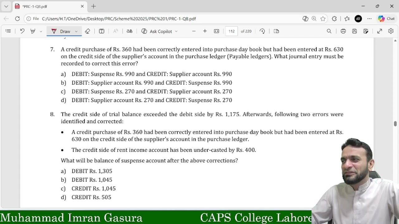 Lecture # 4 Correction of Error PRC FOA