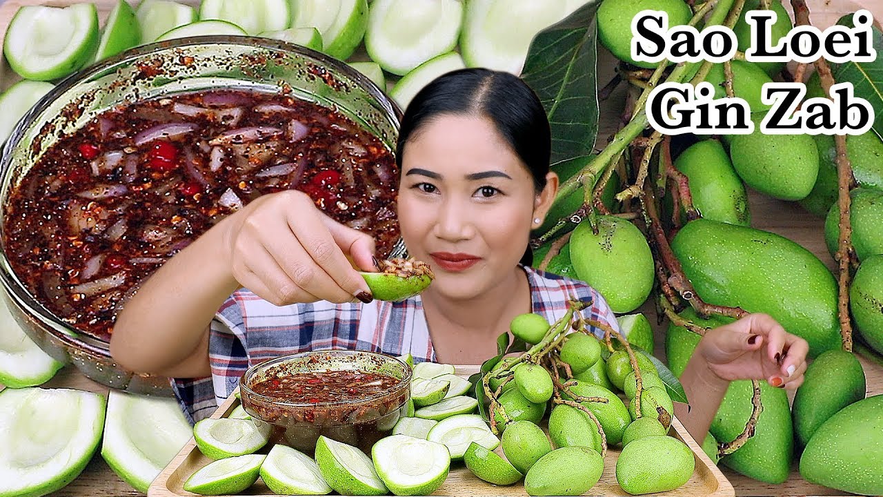 กินมะม่วงเปรี้ยวกรอบๆจิ้มแจ่วปลาร้าเผ็ดๆแซ่บๆจ้า|Sour mango|Mukbang|Eating sound|EP.429