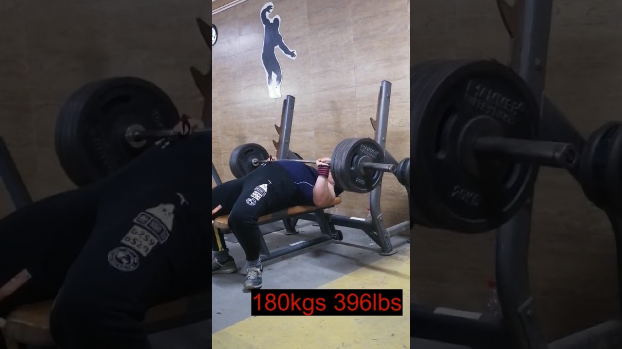 180 kgs 396lbs pause bench naturel and more workouts ... #powerlifting #gym #tunisia #benchpress