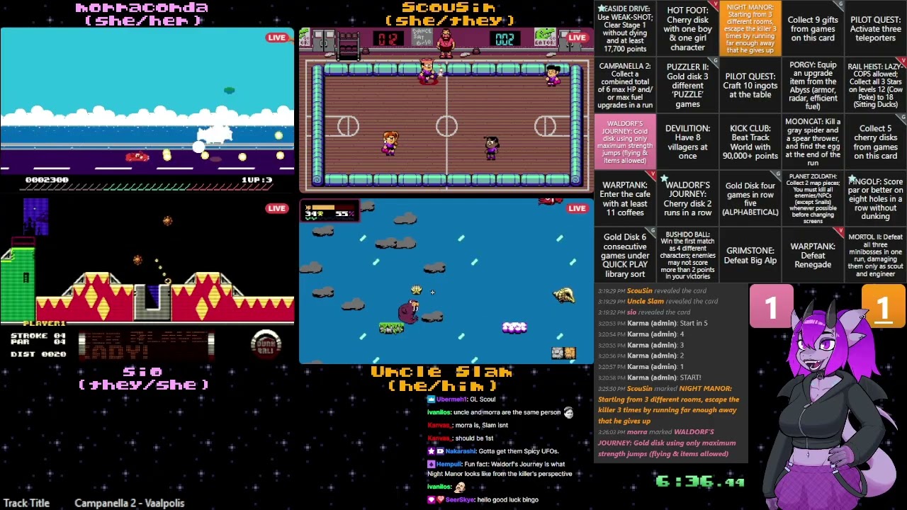 UFO 50 Spicy 2v2 season: Uncle Slam/Scousin vs Sio/Morra