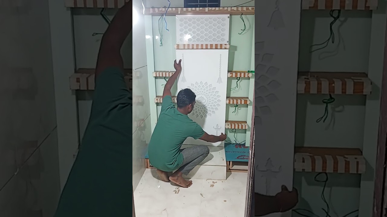 Mandir me Acarelic CNC design kaise fit kare by: viru sharma furniture work.