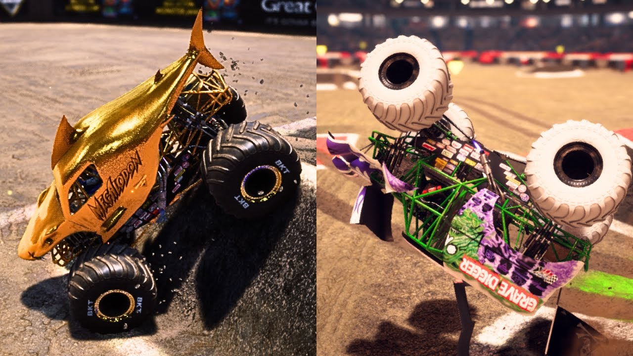 MONSTER JAM 6 Special Truck Freestyle BEST Moments - Steel Titans 2