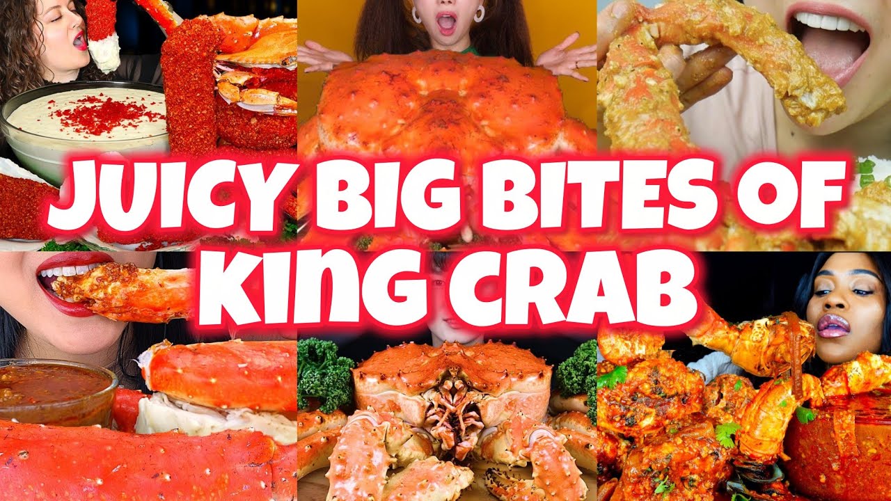 JUICY BIG BITES of KING CRABS 🦀 SEAFOOD BOIL ASMR COMPILATION