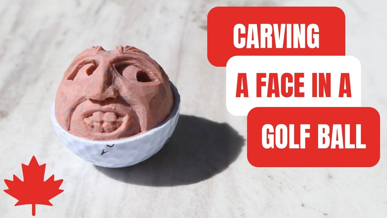 How to Carve a Face in a Golf Ball!! I Canada Day Carving | Golf