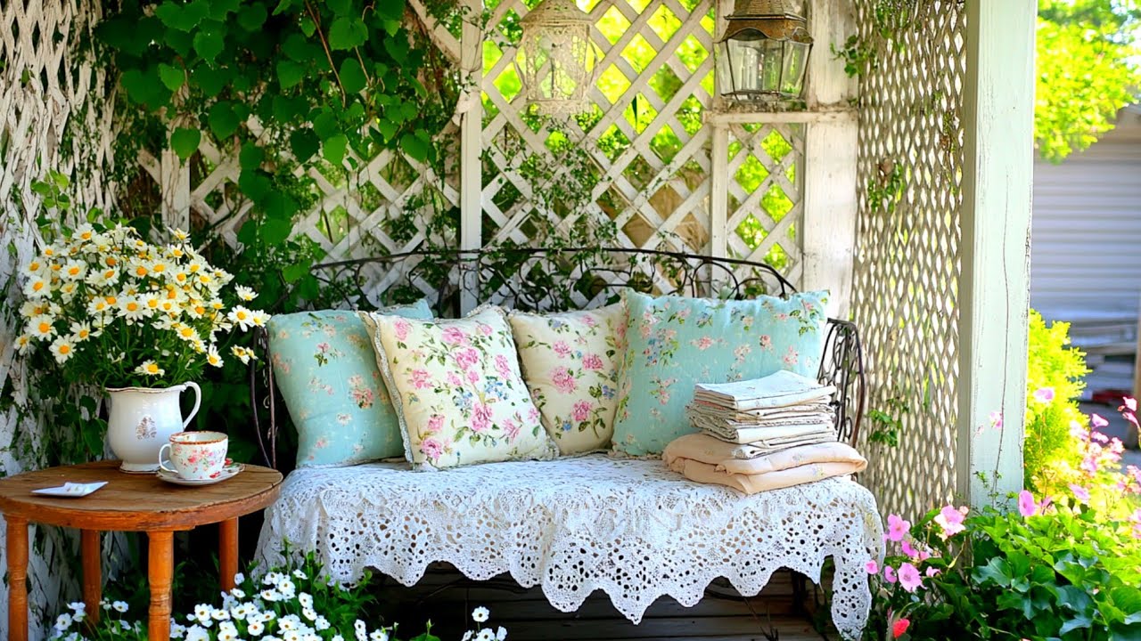 🍃 VINTAGE SHABBY CHIC Farmhouse in Blue & Green | Calm Cottage Home Decor Inspiration