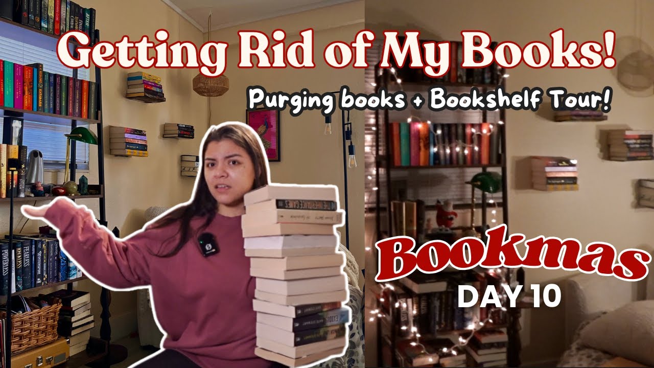 Decluttering My Physical TBR + Cozy Bookshelf Tour | Vlogmas Day 10 📚✨