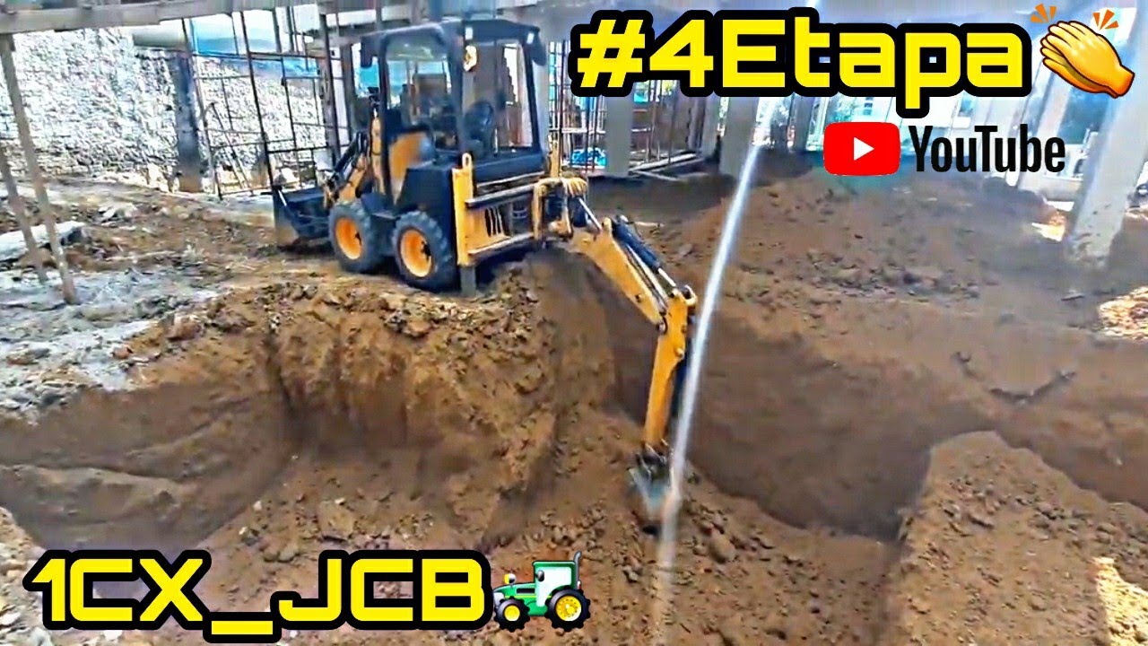 Mini Retrôescavadeira 1CX da JCB em escavação de piscina (4 etapa)🙌