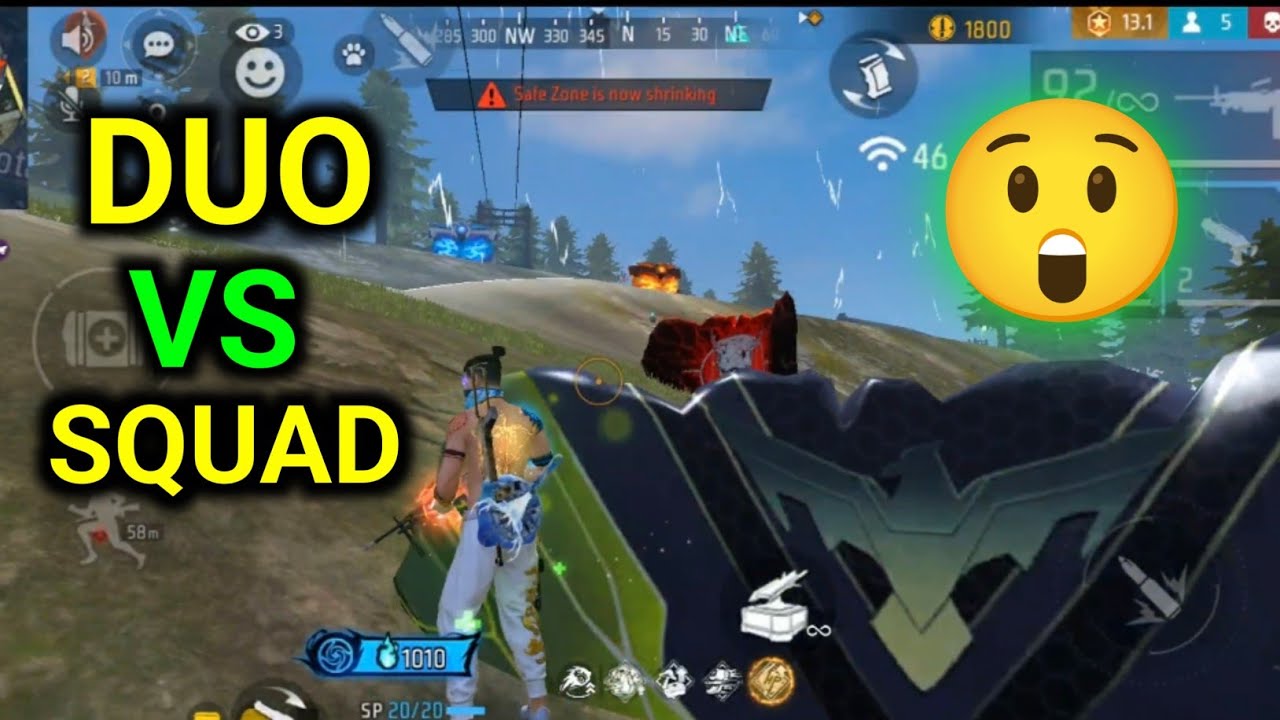 DUO VS SQUAD RANK 😮//FREE FIRE NEW UPDATE GAMEPLAY 😫