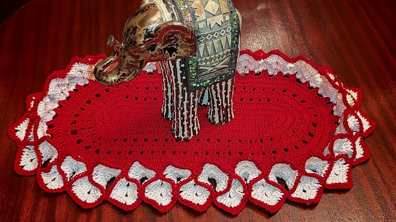Crochet Oval 3D decorative Basket Centerpiece