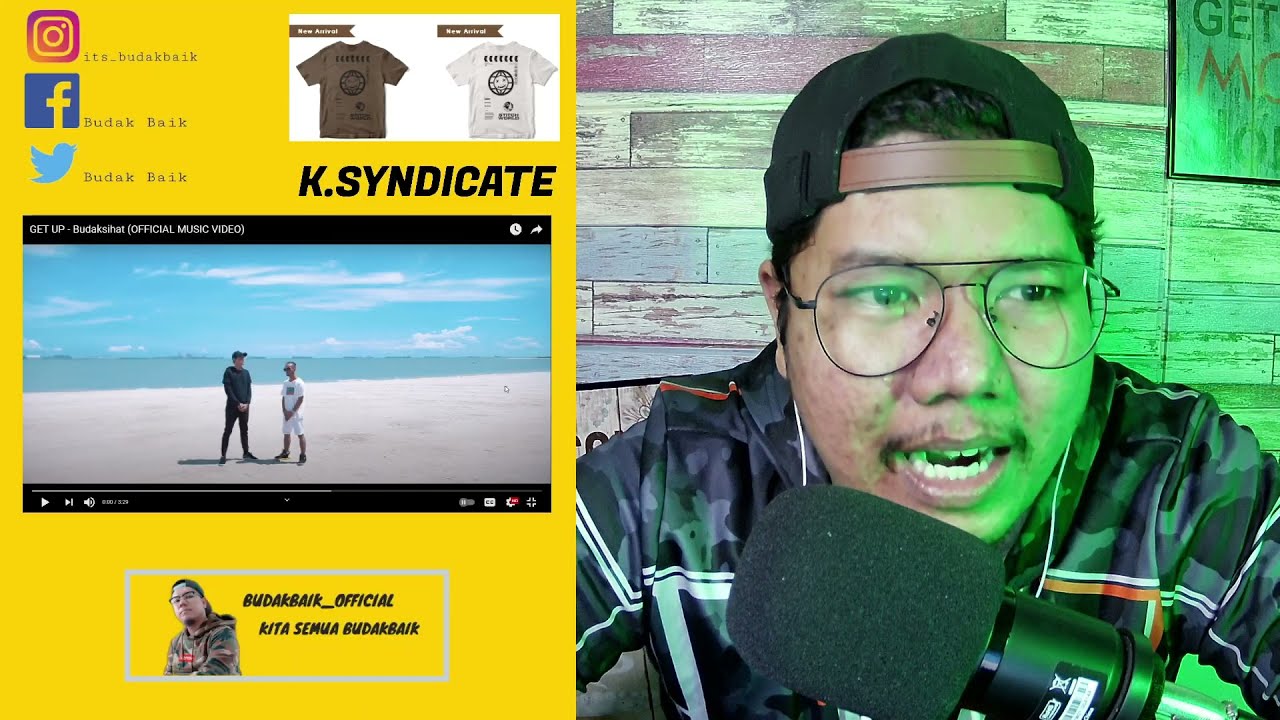 GET UP - Budaksihat (OFFICIAL MUSIC VIDEO) | REACTION VIDEO