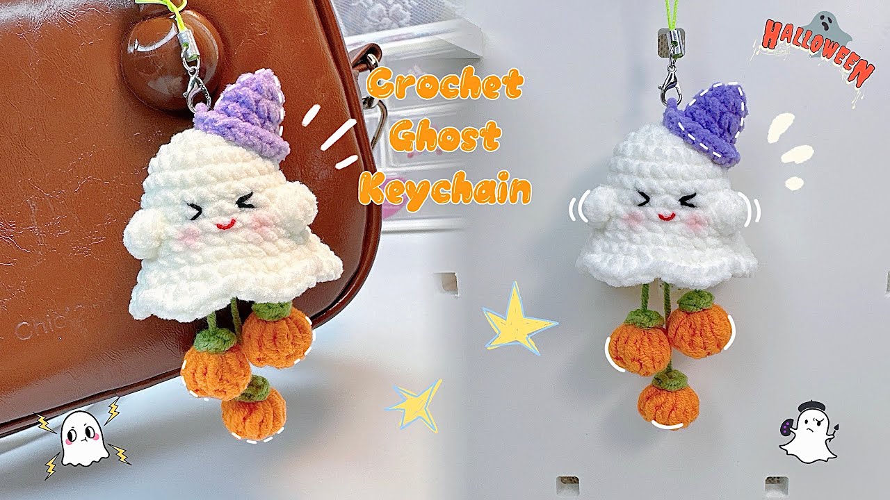 Crochet Ghost Keychain 👻 | Cute & Easy | Crochet Halloween for Beginners