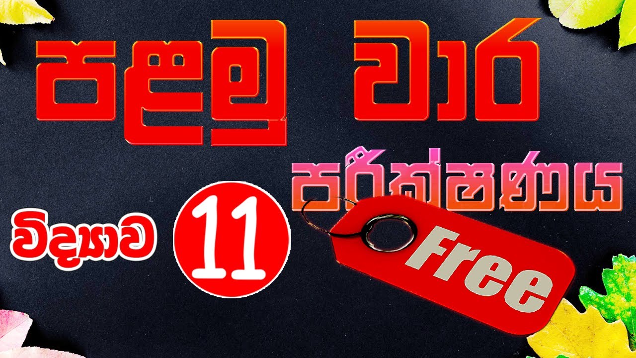 11 ශ්‍රේණිය - පළමු වාර පරීක්ෂණය (Grade 11 Science - First Term Test)