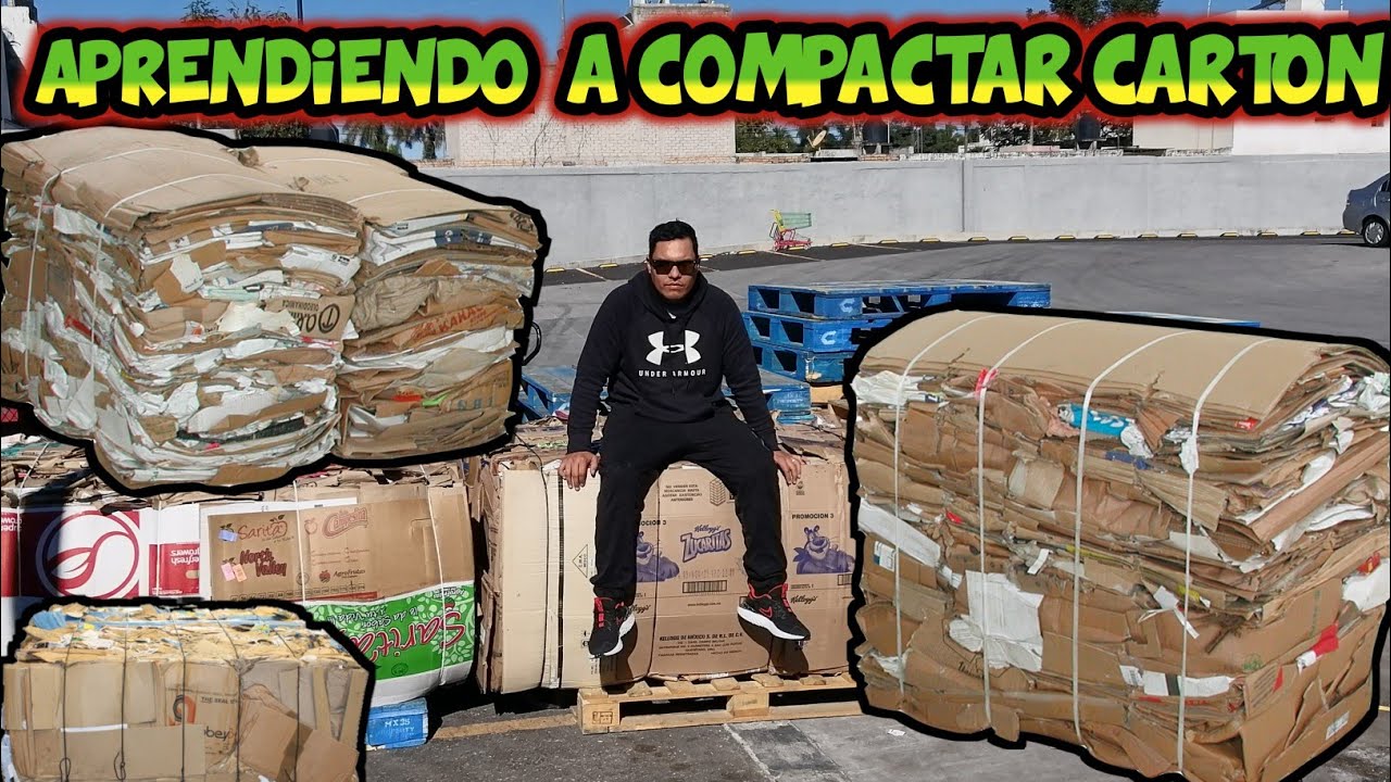 ASÍ SE COMPACTA EL CARTON, LISTO PARA EL RECICLAJE