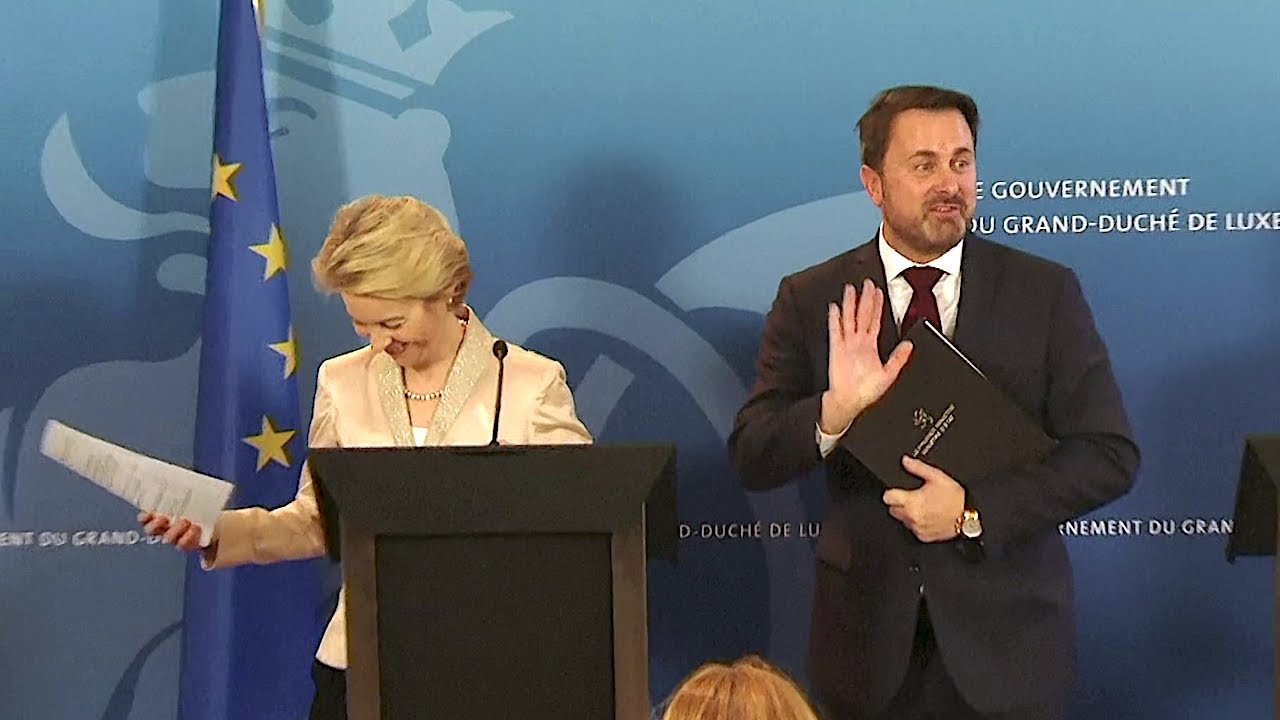 13.01.2020 - PK Ursula von der Leyen & Xavier Bettel (franz./deutsch/engl.)