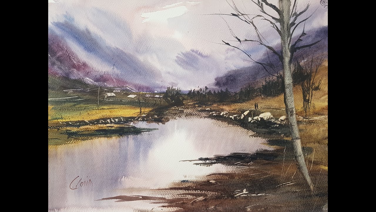 Members April Watercolour Challenge - Olden, Norway