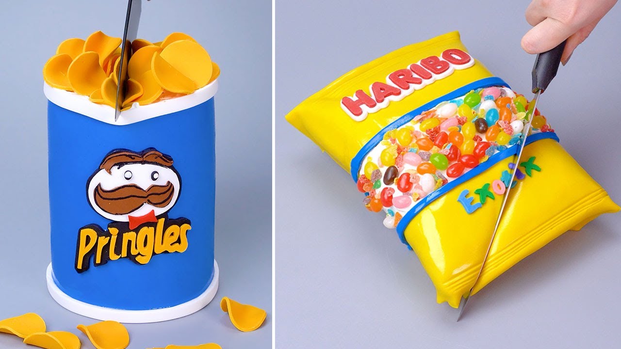 Realistic 3D Pringles Fondant Cake Decoration | Amazing Chocolate Cake Decorating Recipes