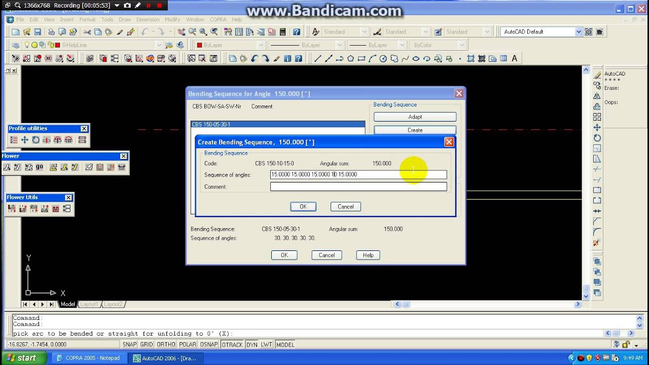 COPRA 2005 PROFILE CREATING