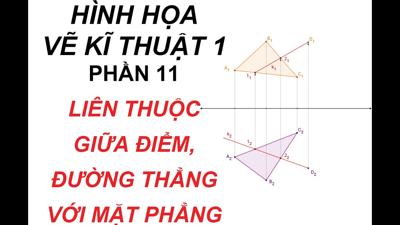 HÌNH HỌA VẼ KĨ THUẬT 1 - P11 - LIÊN THUỘC GIỮA ĐIỂM, ĐƯỜNG THẲNG VỚI MẶT PHẲNG