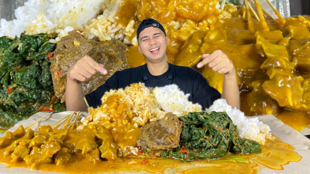 PARAH!!MUKBANG NASI PADANG RENDANG COMBO SATE PADANG🥵