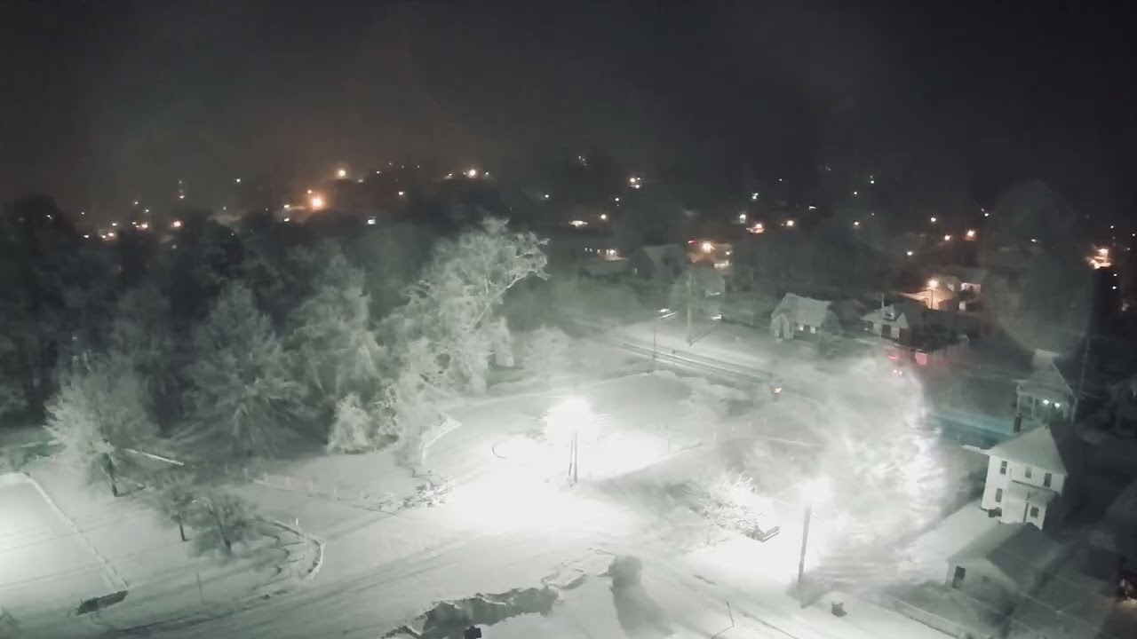 Snowy Night.  #drone #dronevideo #dronephotography #winter 