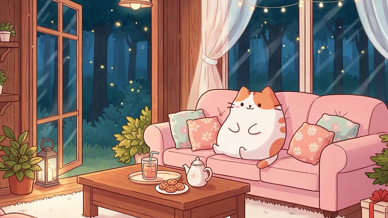 Nocleg w leśnej chatce 🏮 Przytulny relaks Lofi z Mimi 🐱 Delikatne, senne rytmy, kt&oacute;re zrelaksują i odprężą