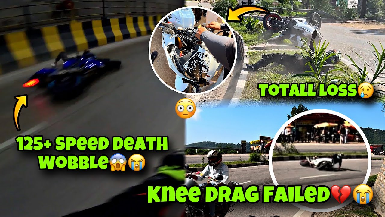 Bad Sunday ride 💔 badly 2 crash 😢 knee drag fail 😭 hyper sunday ride 🥵