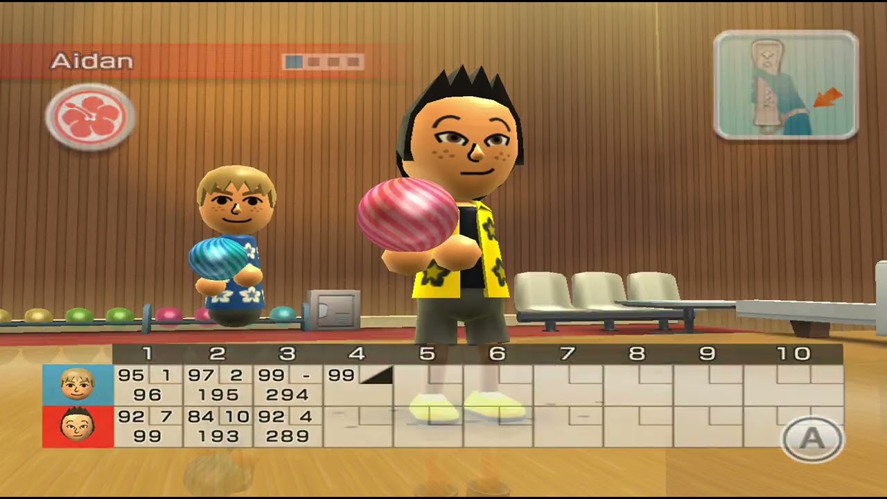 Pete and Aiden Wii sports resort 100 pit bowling ￼￼￼
