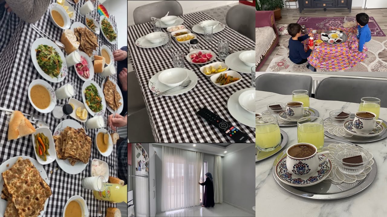 MİSAFİRLERİMLE MASADA YEMEK YEDİK🥰KIYMALI Mİ ETLİ EKMEK Mİ ⁉️SUNUMLU KAHVE 😊HAFTA SONU RUTİNİMİZ